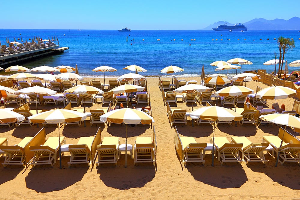 The beach in Cannes, France