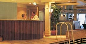 Norwegian Dawn cruise ship indoor Lap Pool and Jacuzzi.