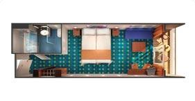 Norwegian Dawn cruise ship Mini-Suite floorplan.