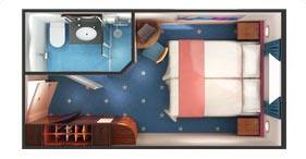Norwegian Dawn cruise ship Oceanview Stateroom floorplan.