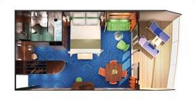 Norwegian Dawn cruise ship Romance Suite floorplan.