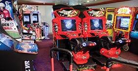 Norwegian Dawn cruise ship Video Zone arcade.