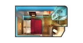 Norwegian Epic cruise ship Studio Stateroom floorplan.