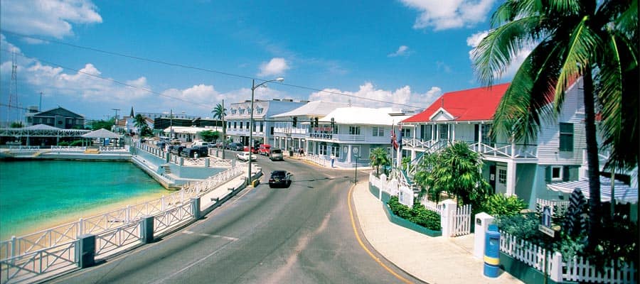 Streets of Grand Cayman in the Caribbean