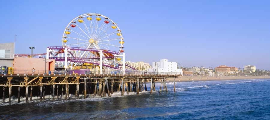 The pier at Santa Monica on your Los Angeles cruise