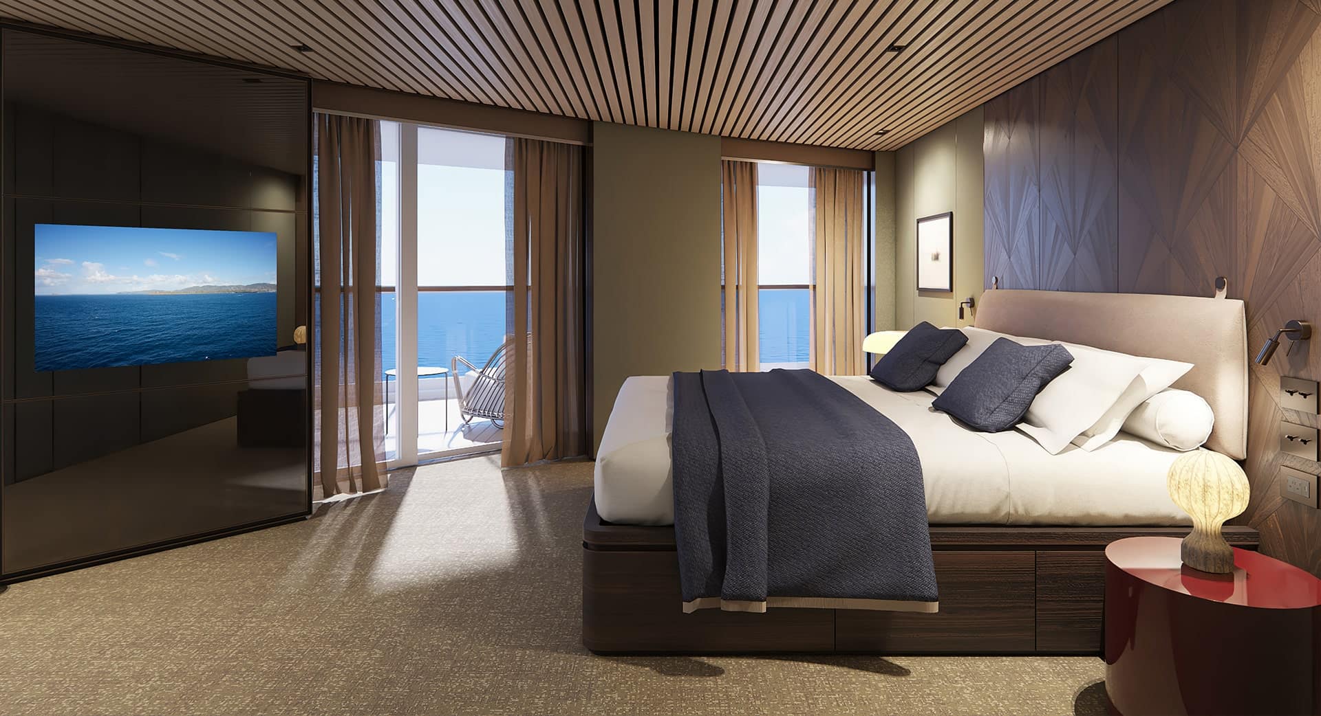 H4 - The Haven Aft-Facing Owner's Suite with Master Bedroom & Large Balcony