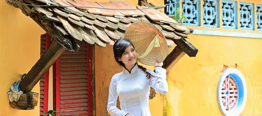Traditional clothes on a Cruise to Phu My (Ho Chi Minh City)