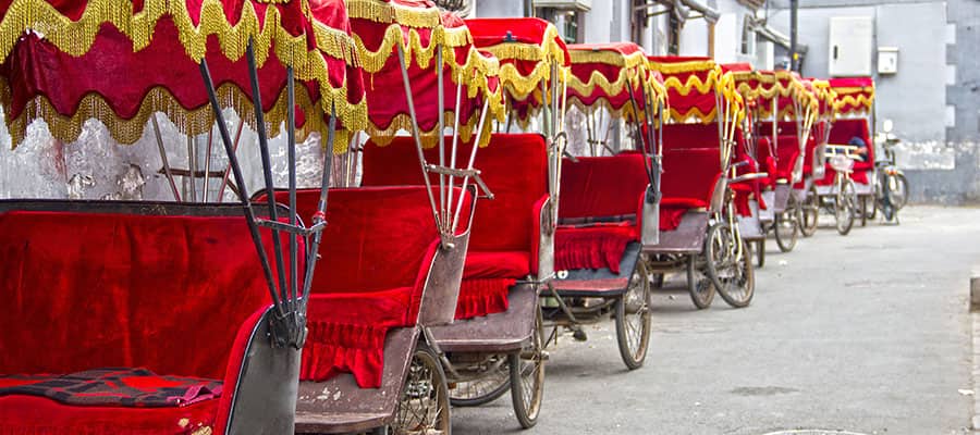 Colorful Asian rickshaws on your Asia cruise
