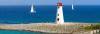 Cruise Bahamas and enjoy charming lighthouse and sailboats vistas 