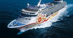 Norwegian Sun cruise ship aerial front view