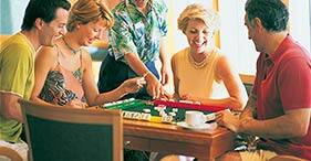 Norwegian Jade cruise ship Cardroom with board game, bridge, chess, and more.