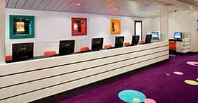 Norwegian Jade cruise ship Internet Café with computers and internet access.