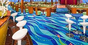 Norwegian Jade cruise ship Spinnaker Lounge with windows on the floor that allow