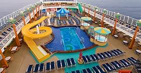 Norwegian Pearl cruise ship Tahitian Pool with Topsider's Bar and Grill.