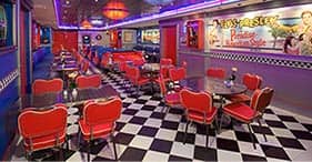 Pride of America cruise ship Cadillac Diner with a 1950's theme.