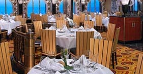 Pride of America cruise ship Skyline Main Dining Room with an Art Deco theme.