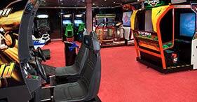 Pride of America cruise ship Blast Off Video Arcade features a variety of games.