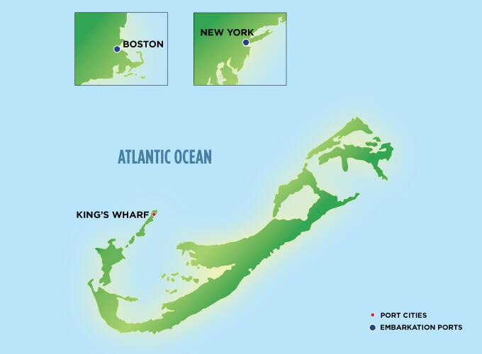 Bermuda Cruises Ports Map