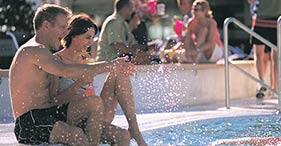 Norwegian Sky cruise ship Swimming Pools with poolside bars.