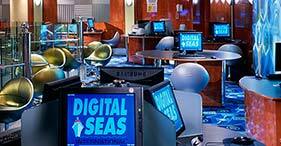 Norwegian Star cruise ship Internet Café with computer and internet access.