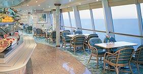 Norwegian Sun cruise ship Garden Café with family-friendly menu.
