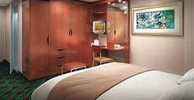 Norwegian Sun cruise ship Superior Inside Stateroom with two beds and sitting ar