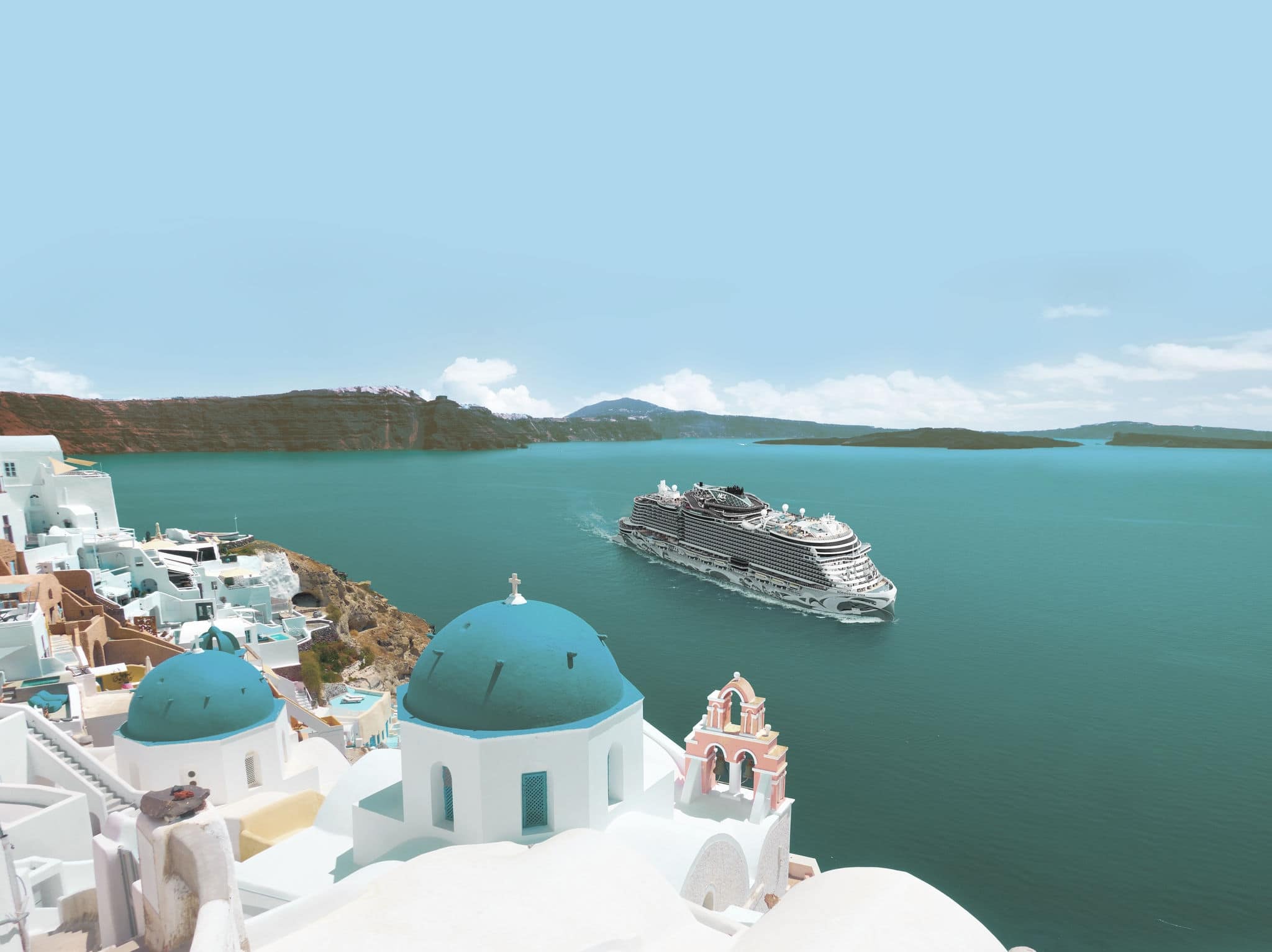 NCL Viva Aerial Santorini