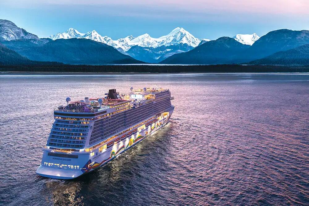 Mountains in the Evening on an NCL Cruise