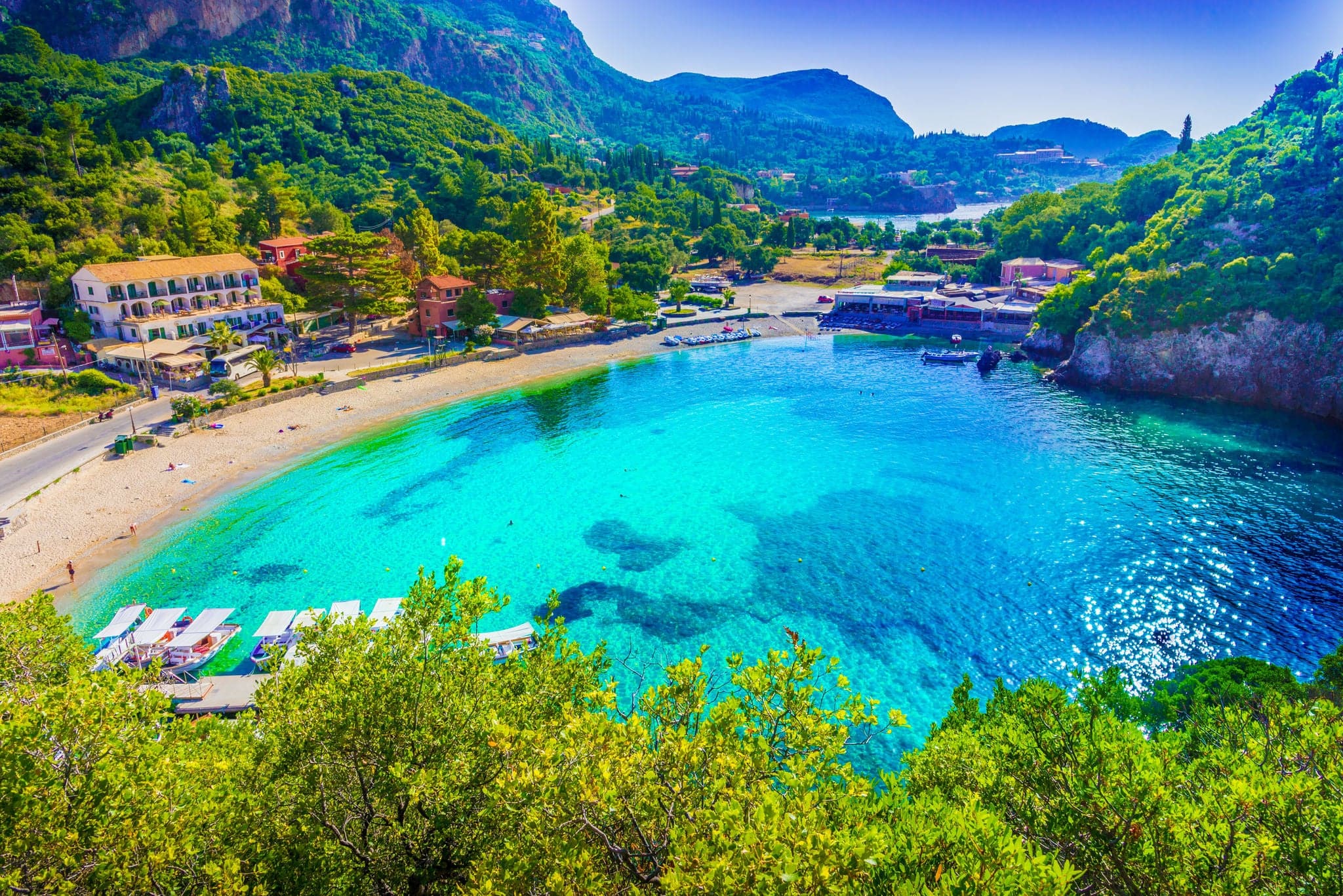 Paleokastritsa beach. Corfu islands, Greece.
