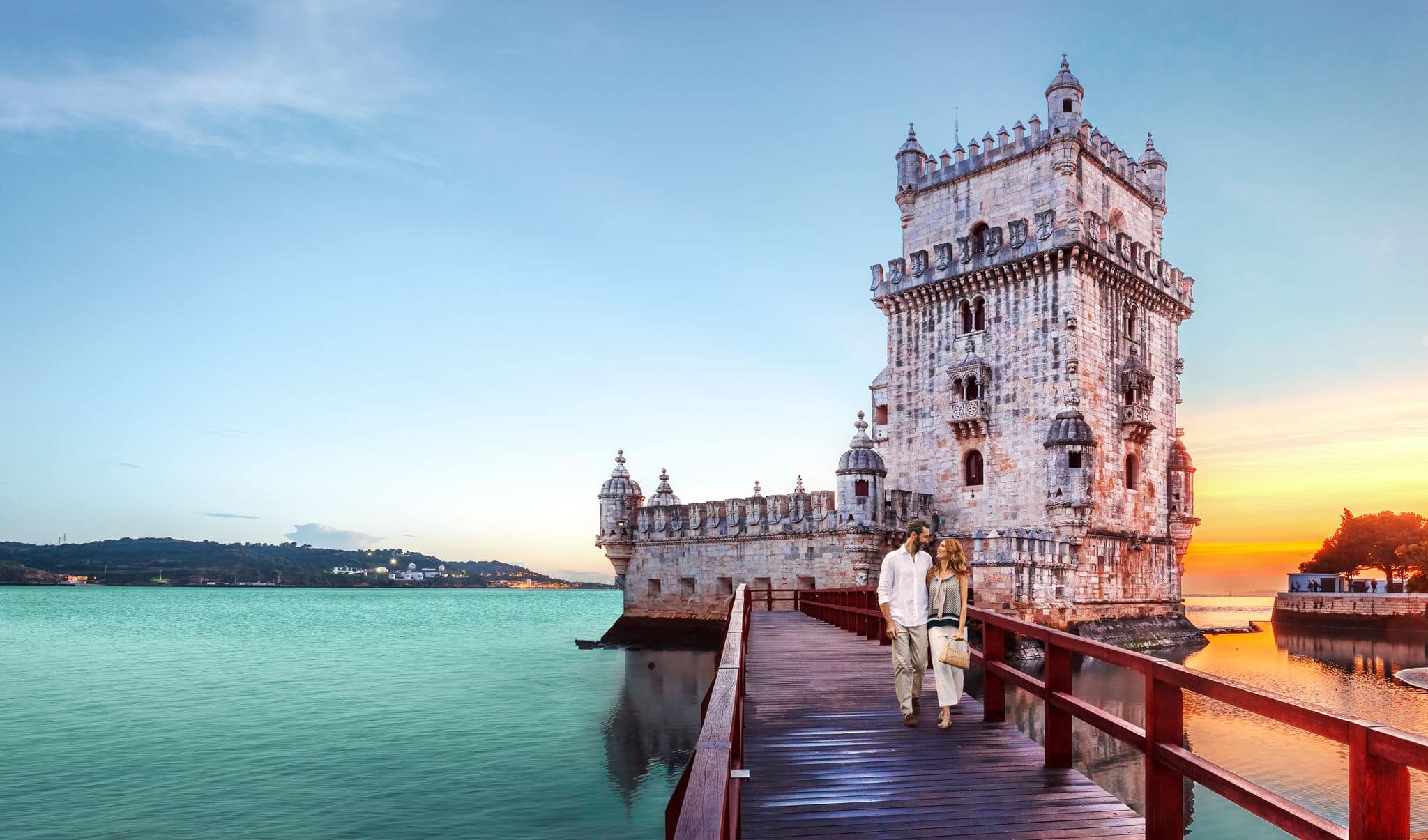 Belem Tower on the Tagus River in Lisbon, Portugal.