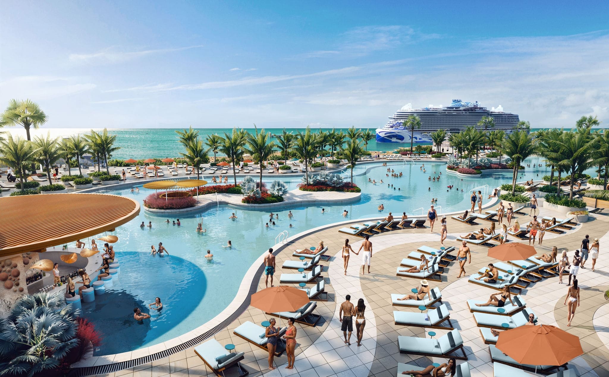Pool area in Great Stirrup Cay. 