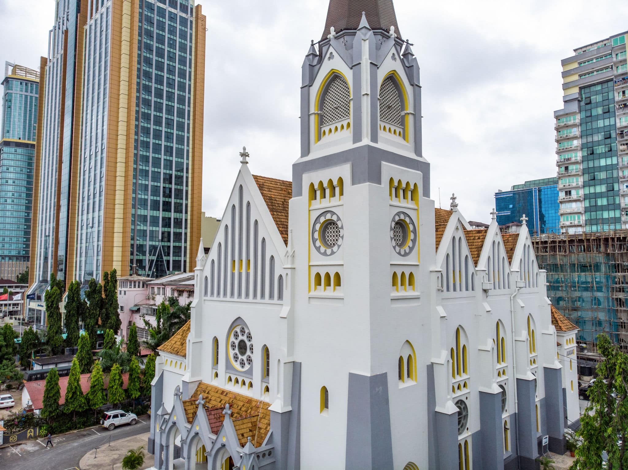 A Cathedral church in the Center of of Dar es Salaam, Biggest City in Tanzania