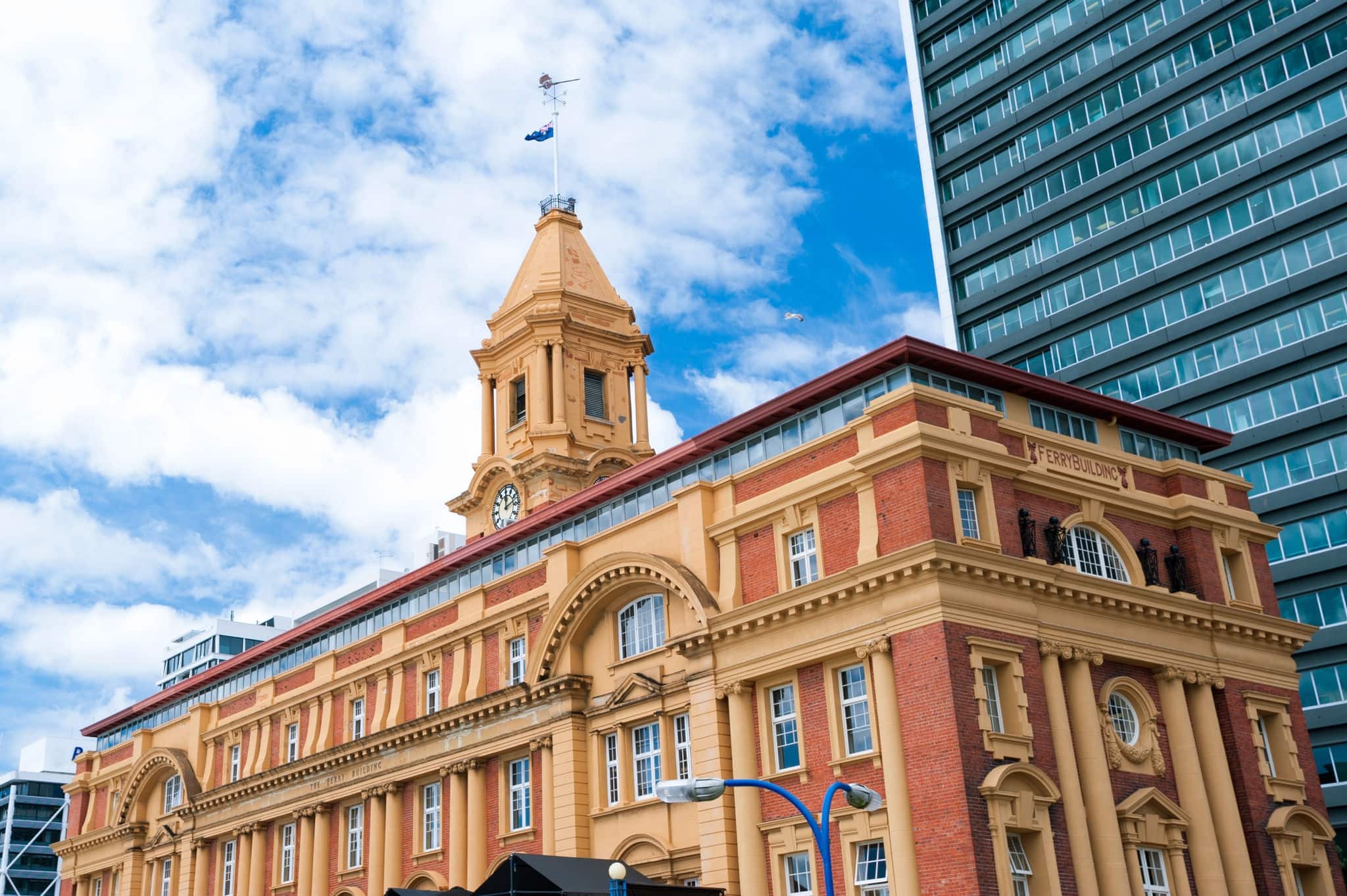 This image shows the Ferry Building - Auckland, New Zealand