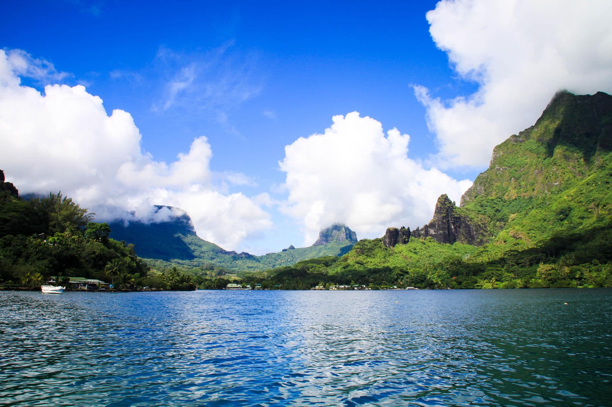 Papeete and Morea in French Polynesia Tahiti