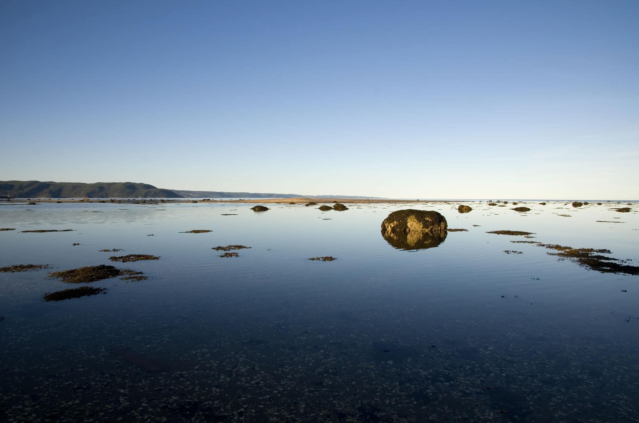 View of the St-Lawrence Seaway Quebec North Shore in Baie-Comeau Horizontal