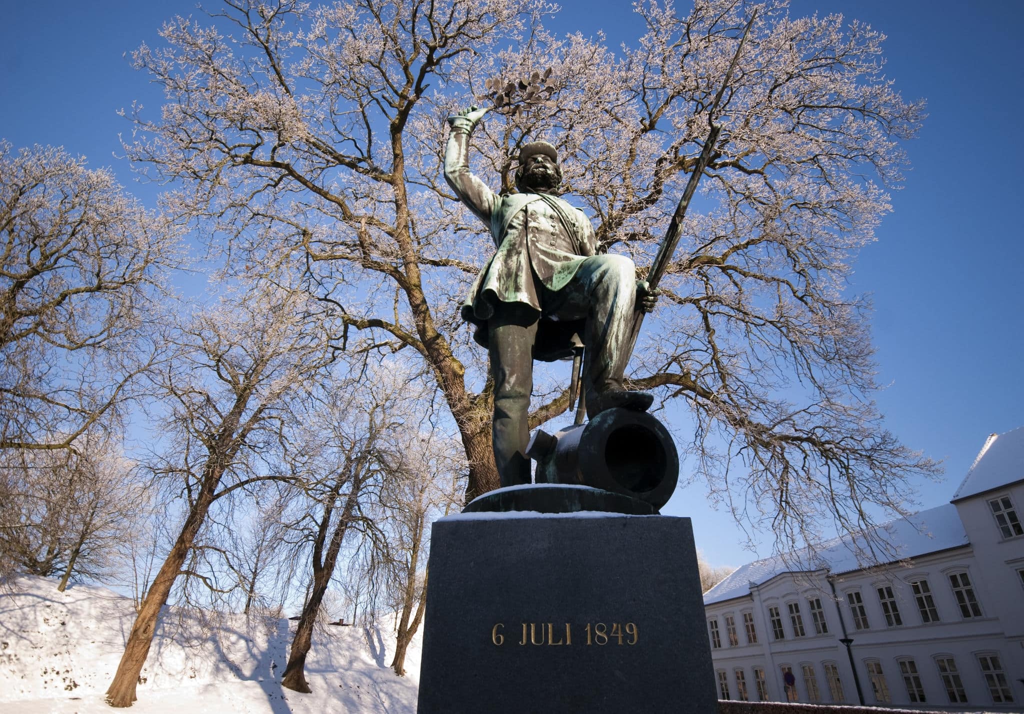 The statue LANDSOLDATEN  The Foot Soldier in Fredericia, Denmark