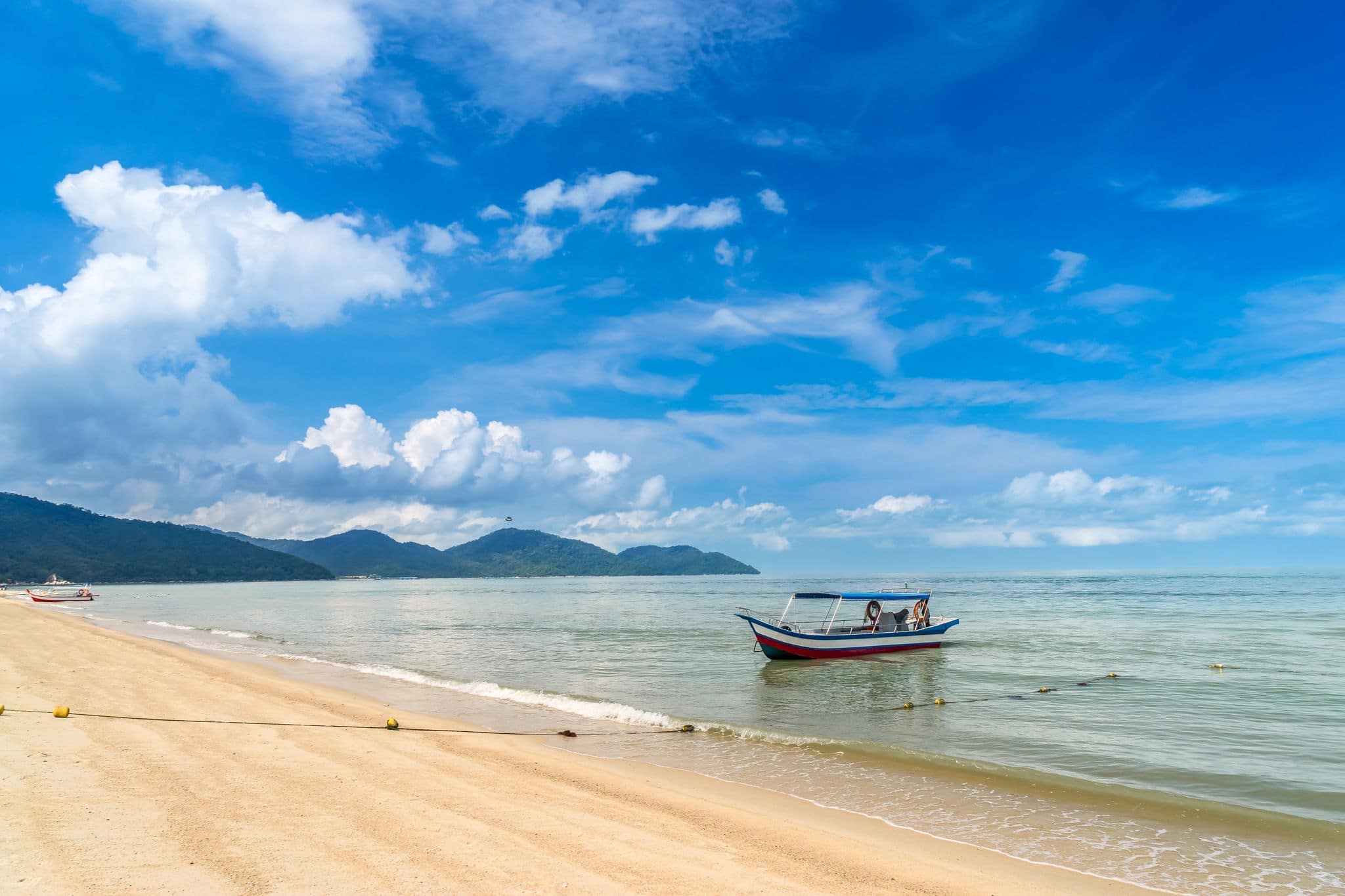 The main beach of Penang in Malaysia