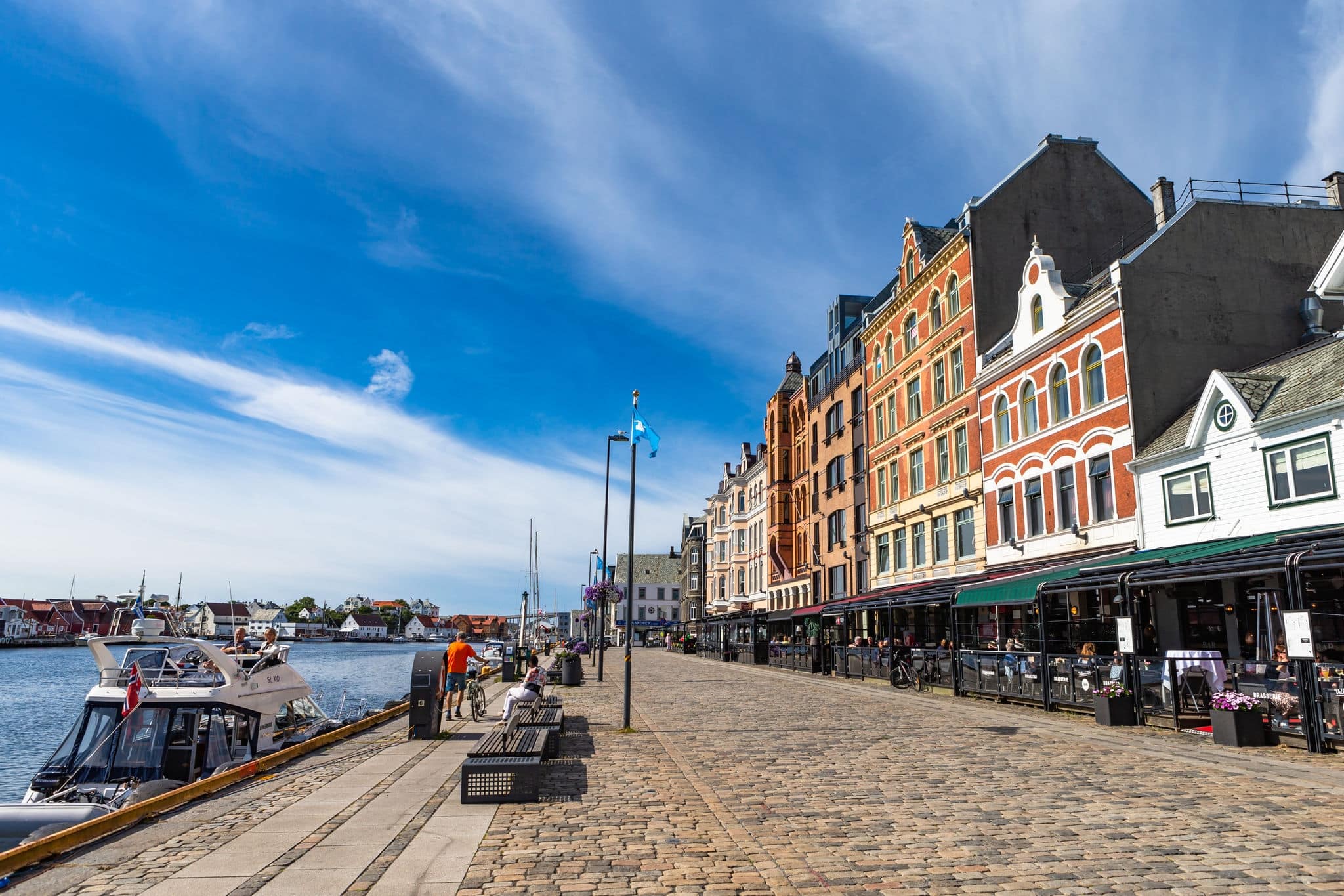 Haugesund, Norway - July 14, 2018: Haugesund city downtown. Haugesund, Norway.