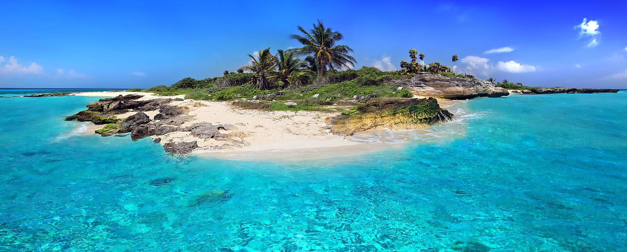 Caribbean island with perfect lagoon