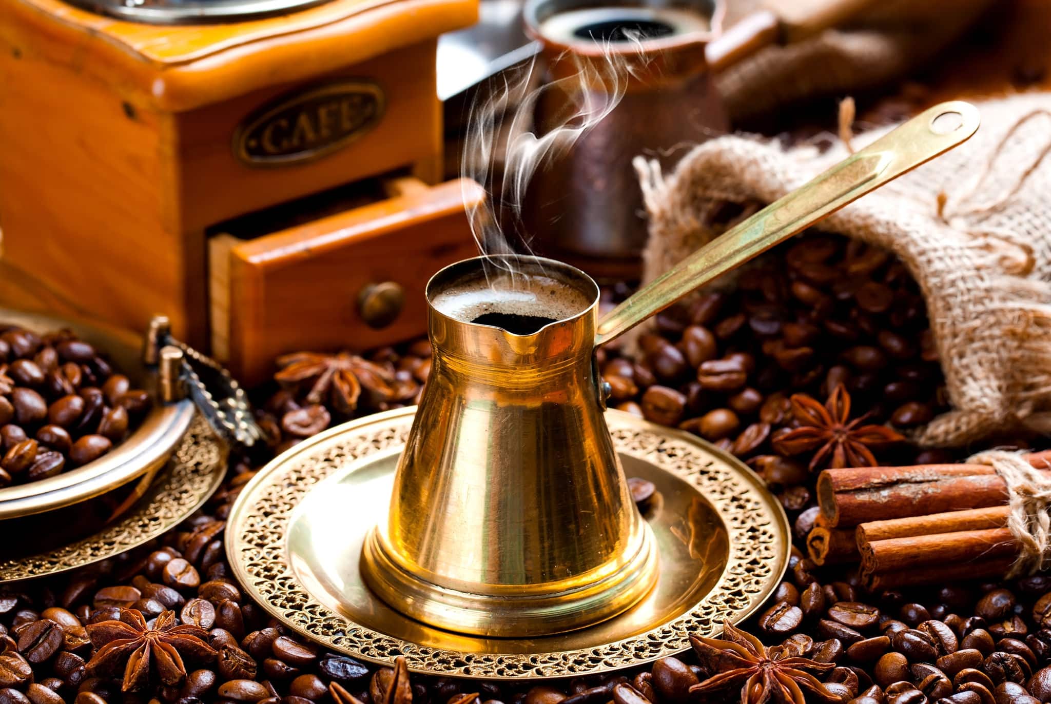 Black coffee in oriental style