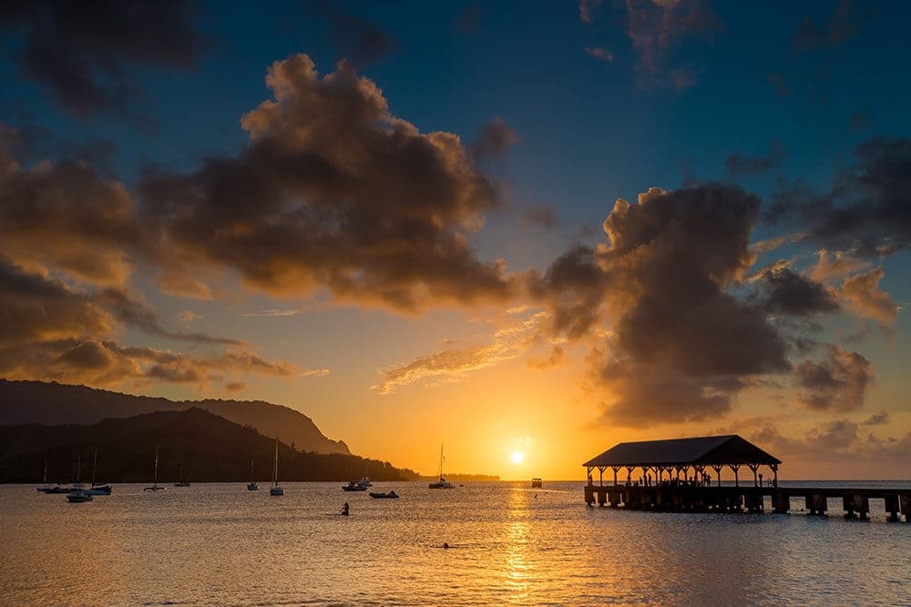 Sunset at Hanalei Pier – Kauai