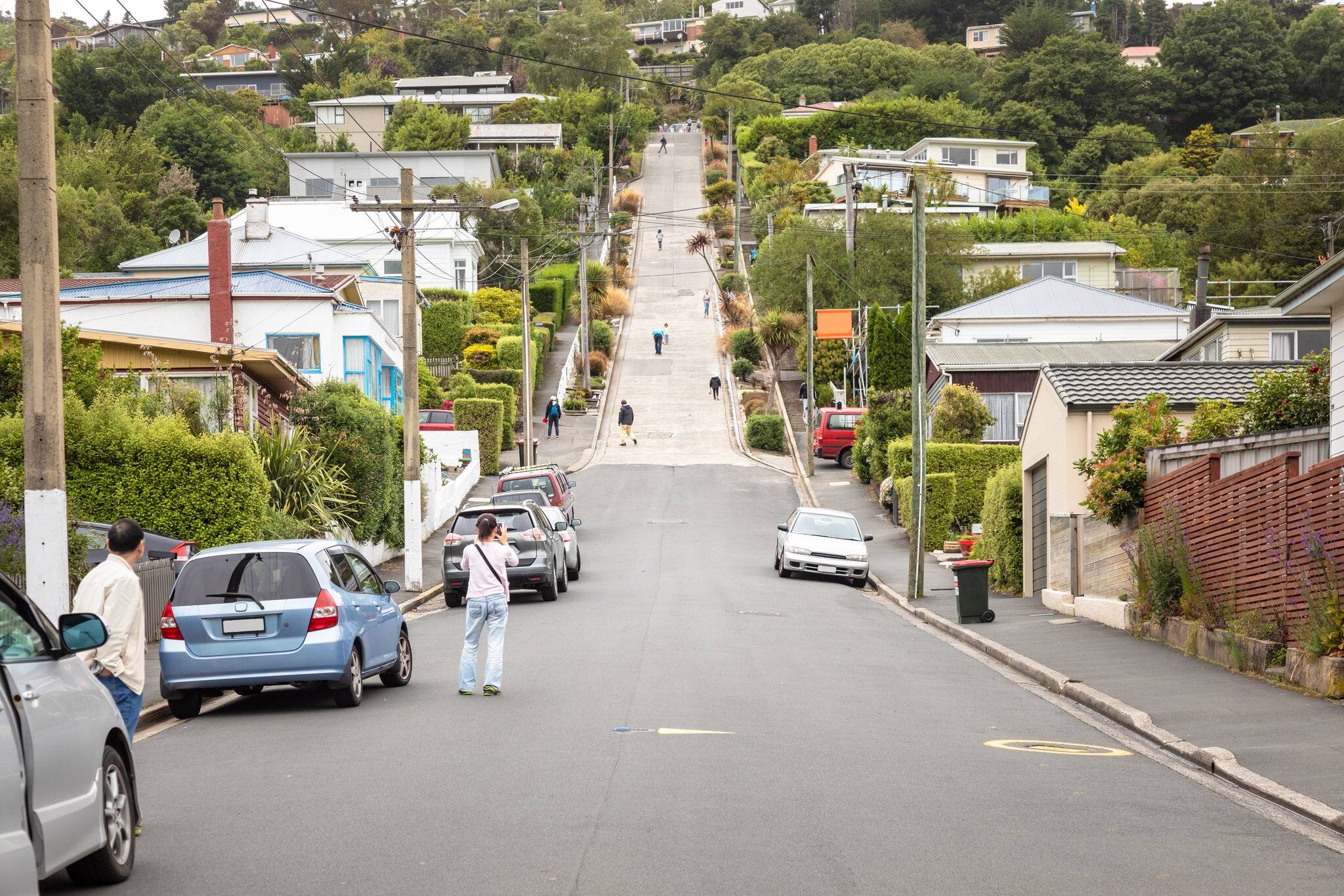 NCL-Dunedin-Cruise-FamousFor-Baldwin-Street An image of the very steep Baldwin Road in Dunedin New Zealand