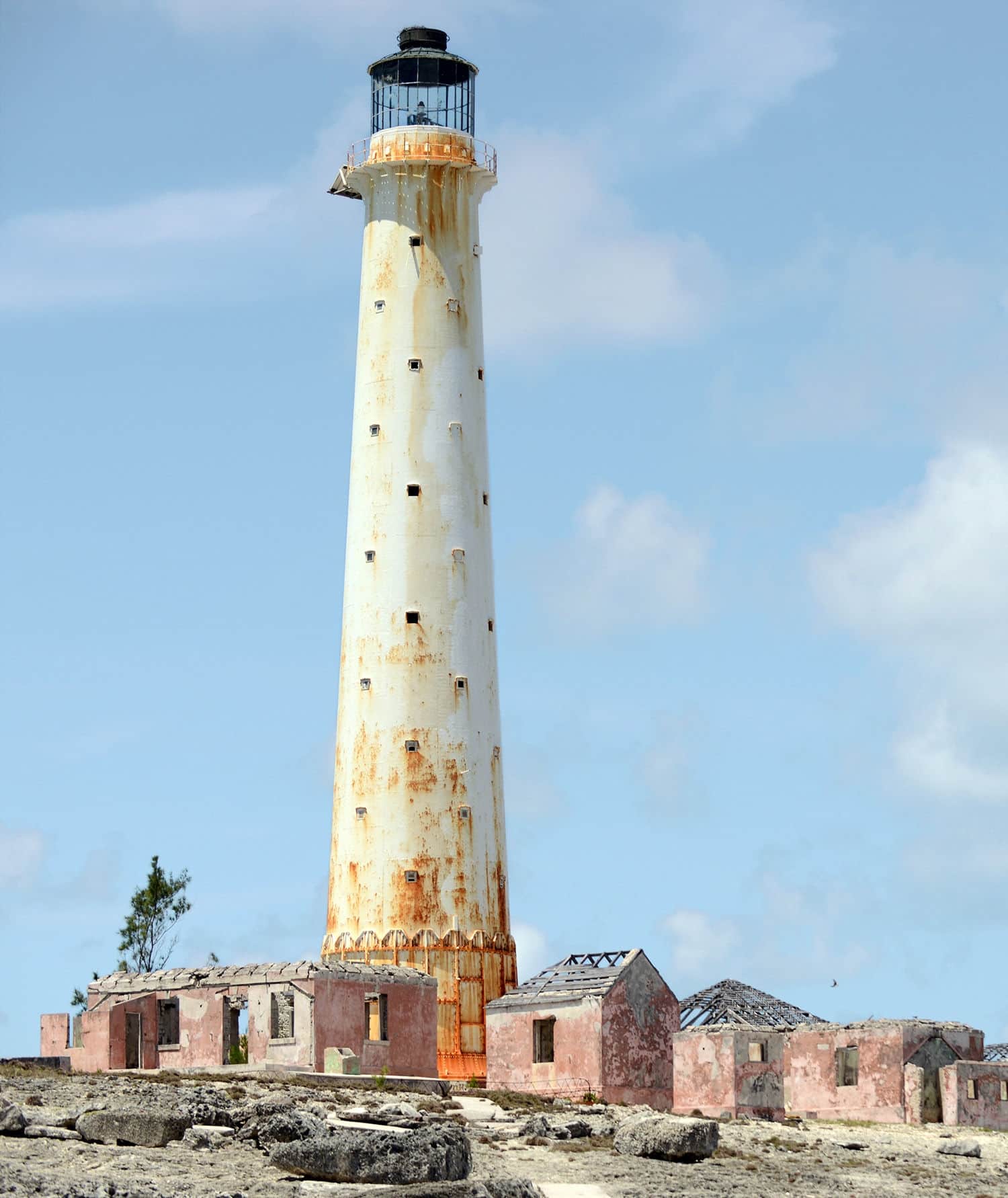The Lighthouse at Great Isaac is about 18 nautical miles NNE of Bimini in the Bahamas