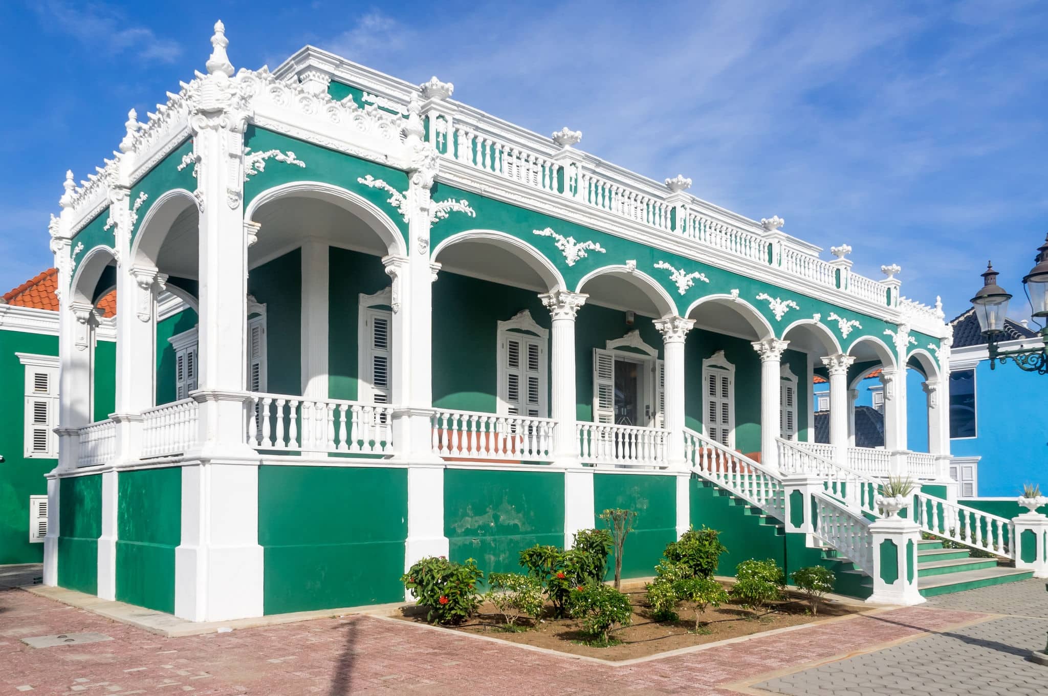 Views around Willemstad the World heritage site on Curacao a tropical island in the Caribbean