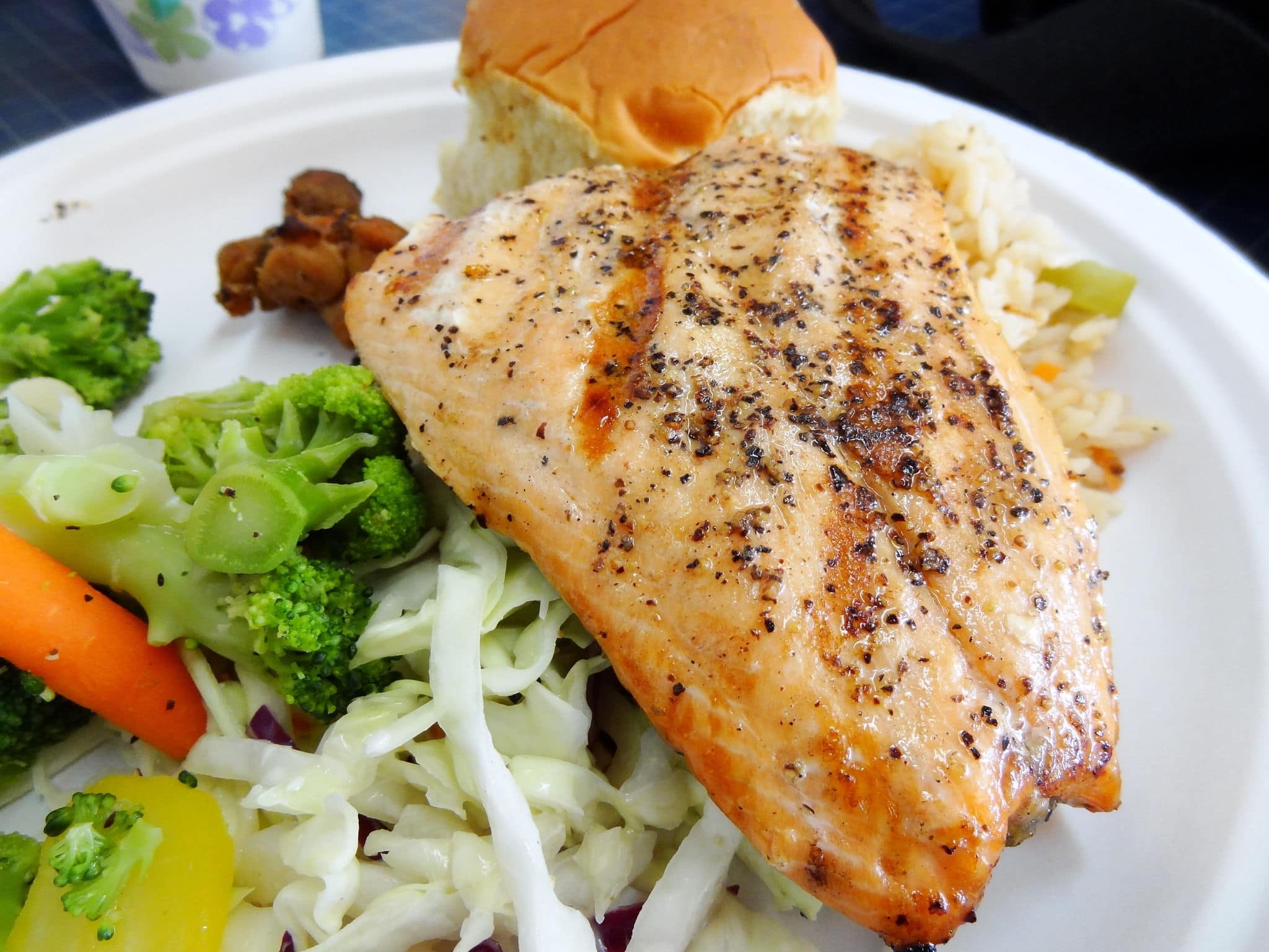 Alaskan Salmon Bake with broccoli and vegetables, Juneau, Alaska, USA