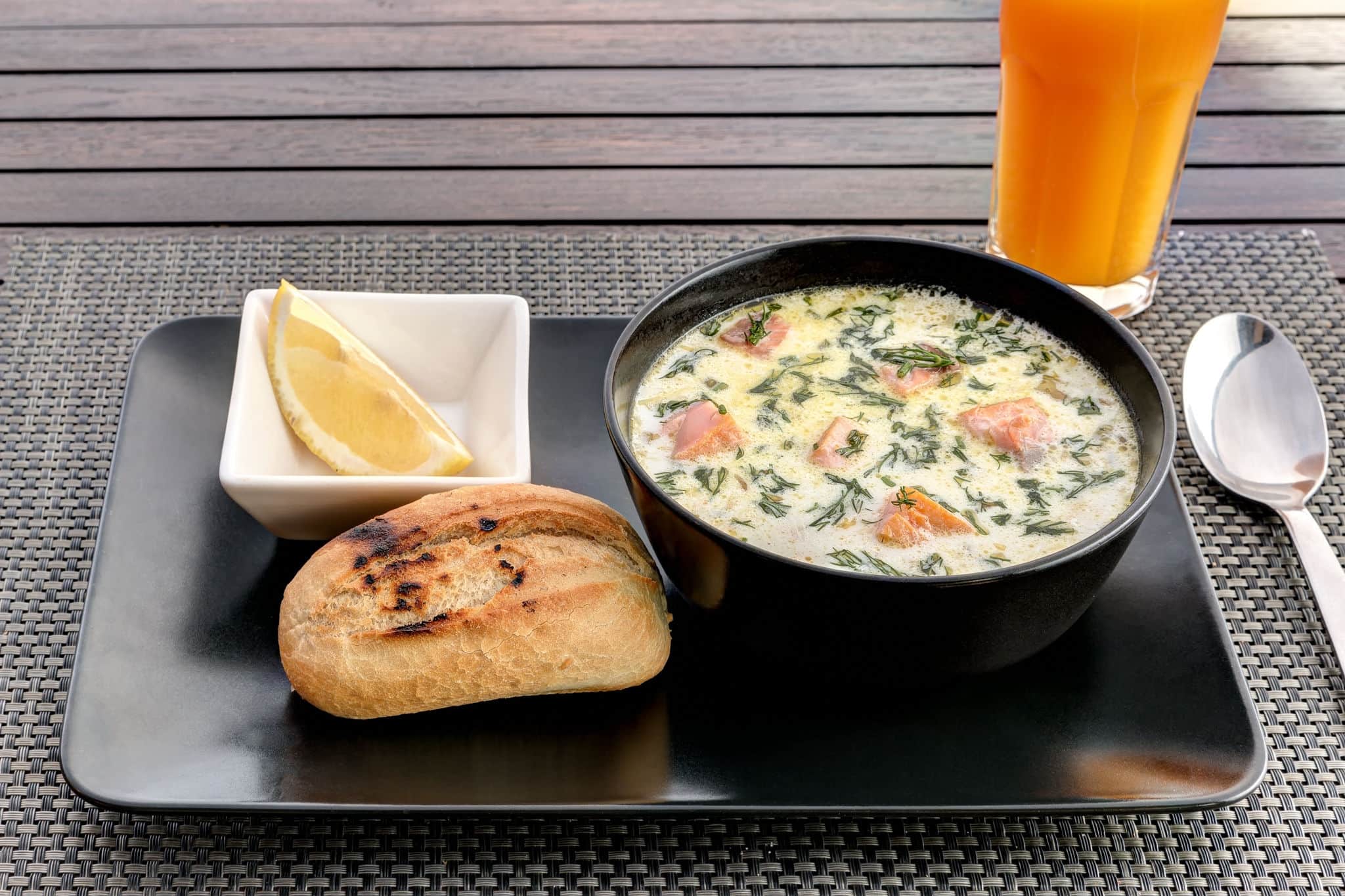 Norwegian salmon soup. Bergen fish soup.