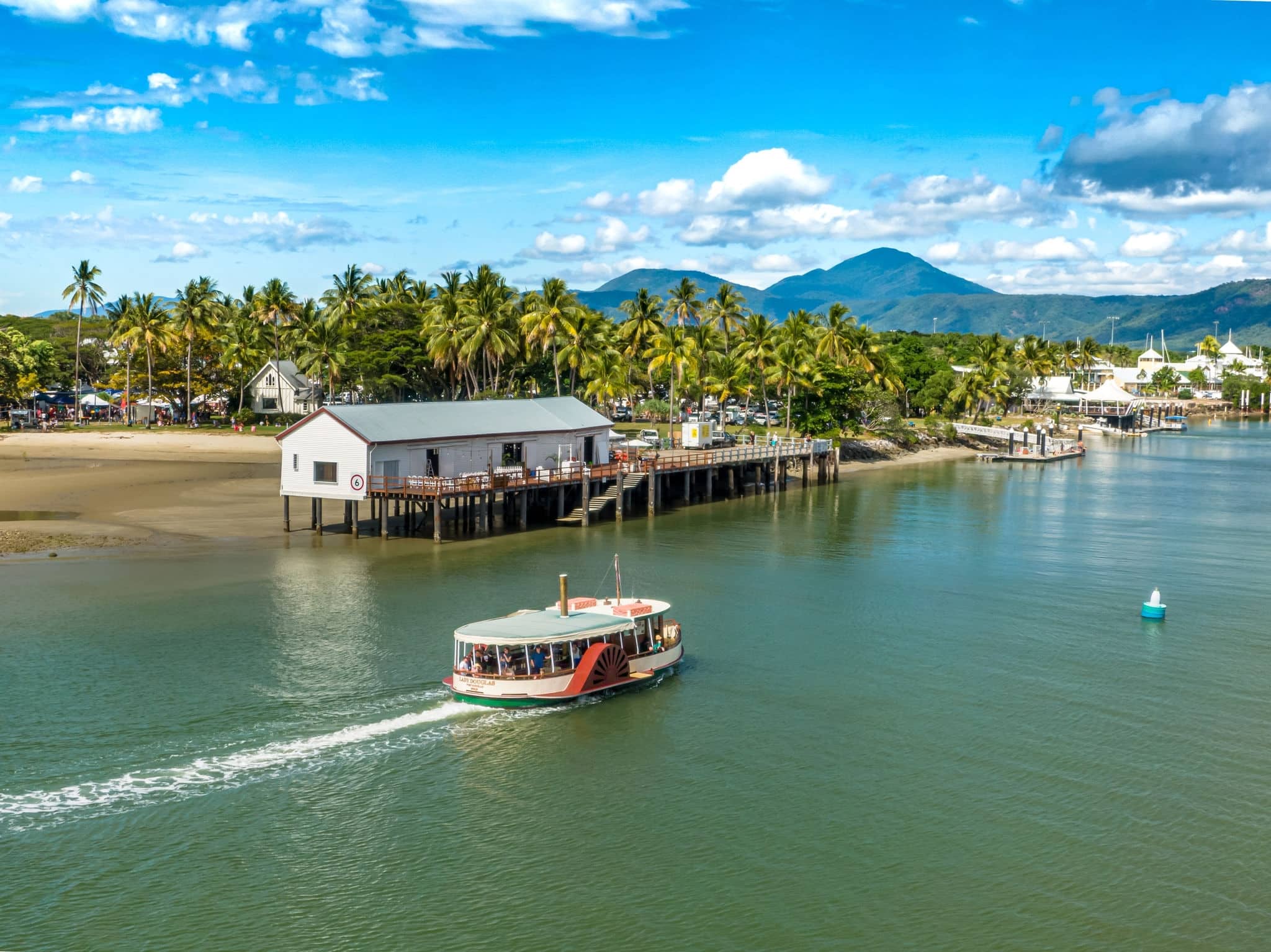 Paddle boat heading into Port Douglas, Australia