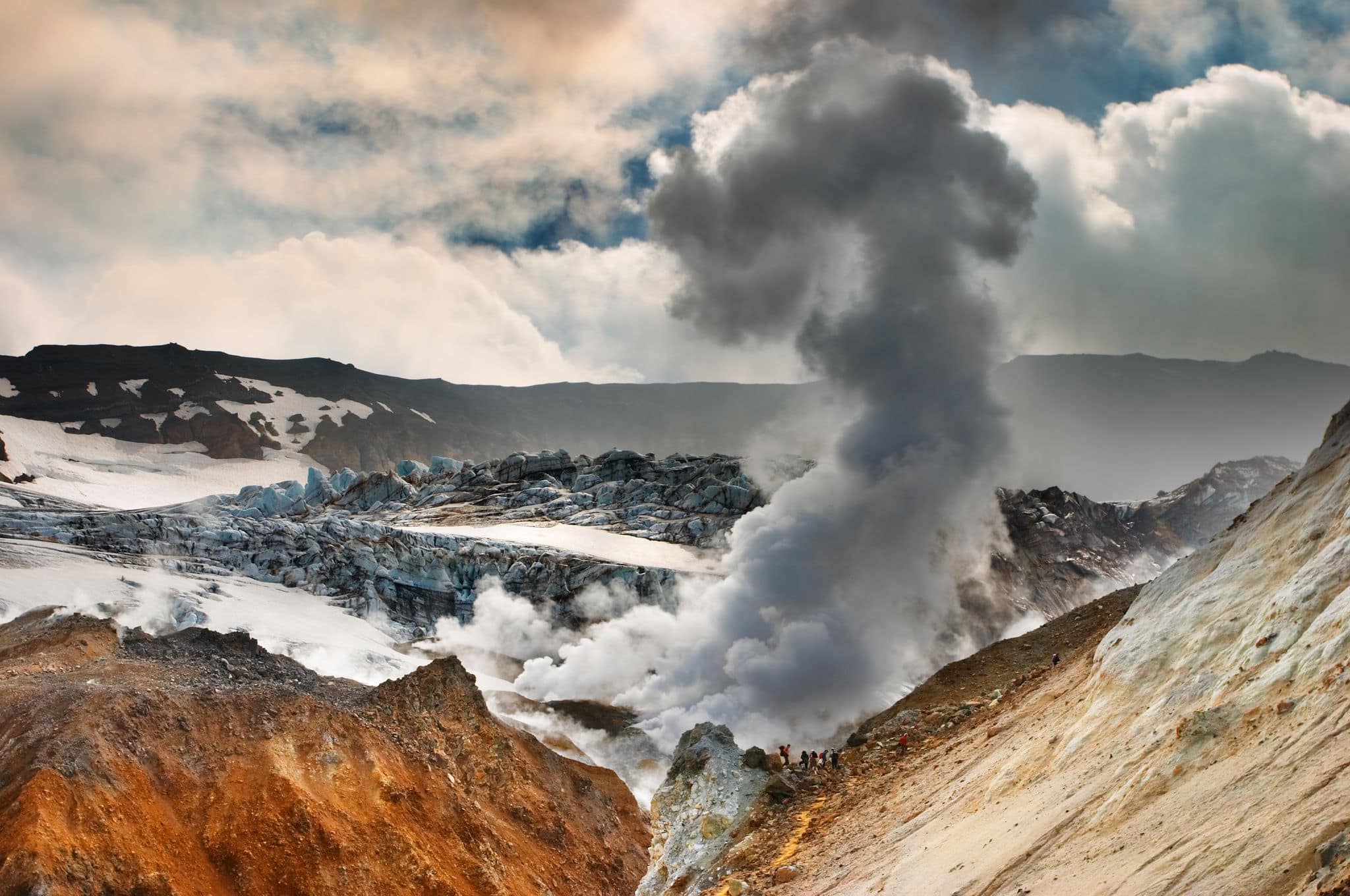 Active volcanic crater, Mutnovsky volcano, Kamchatka