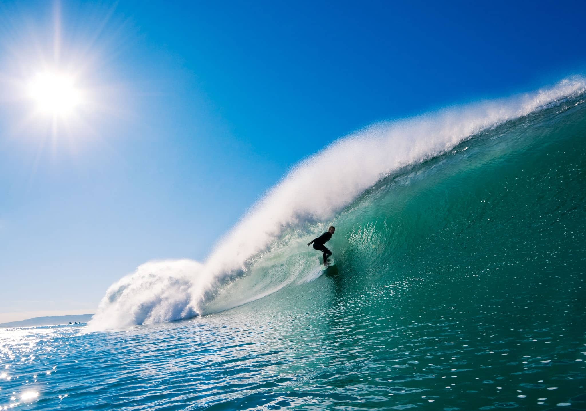 Surfer getting Barreled in California