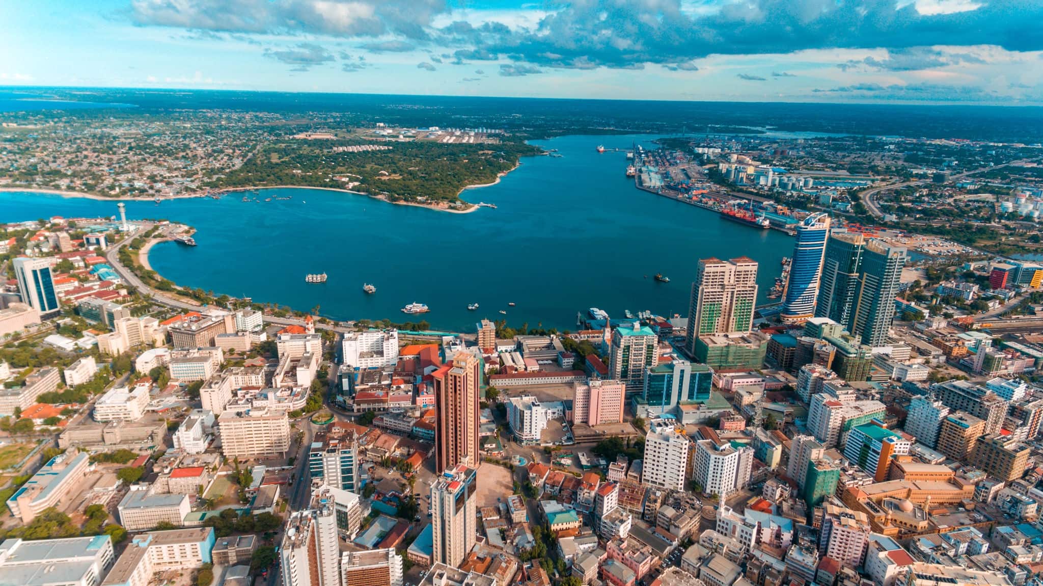 aerial view of the haven of peace, city of Dar es Salaam